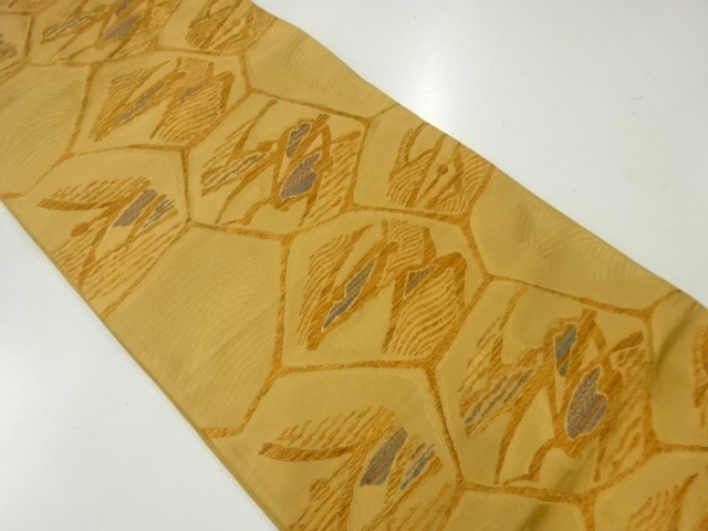 JAPANESE KIMONO / VINTAGE FUKURO OBI / WOVEN ABSTRACT KIKKO PATTERN / BY WATABUN